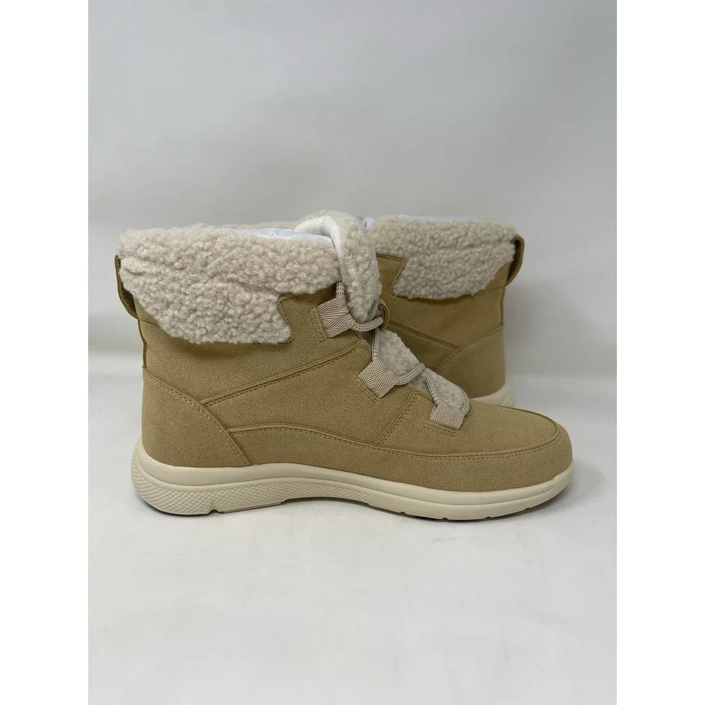 JBU Freeze Faux Fur Winter Boots Women's Size 8M Tan NEW All Terra Traction New*